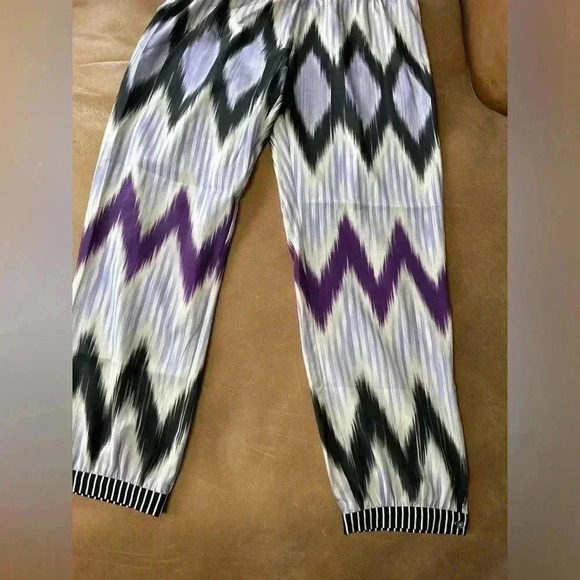 CALYPSO BY ST BARTH LIGHTWEIGHT SILK BLEND IKAT DRAWSTRING COVERUP JOGGERS SMALL - Picture 3 of 12